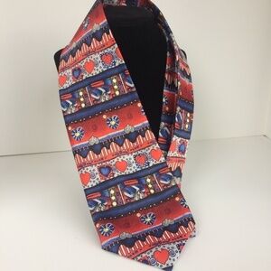 Tie Red & Blue with Hearts